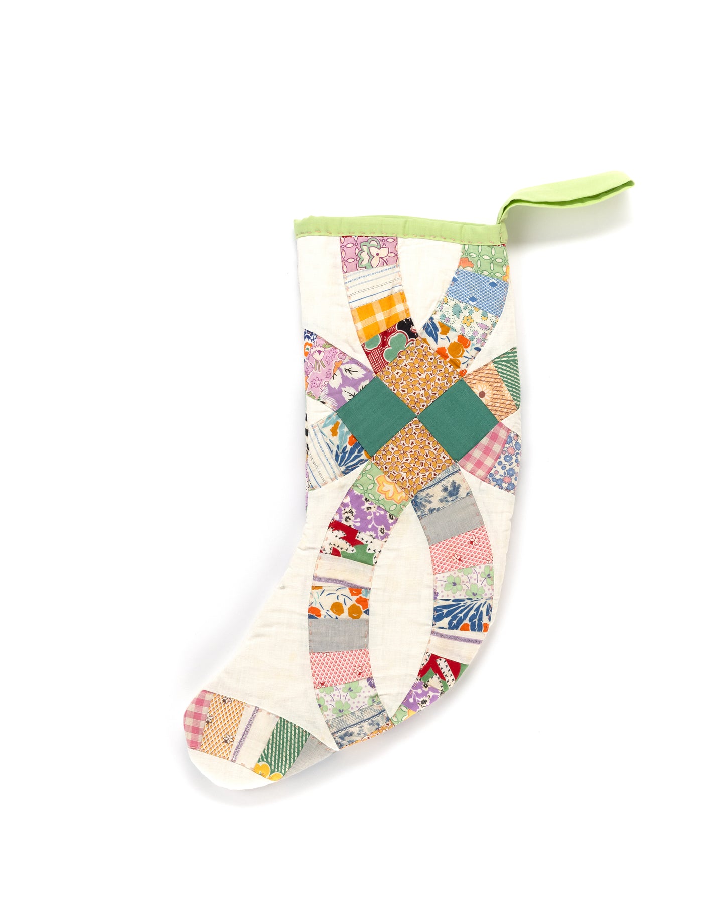 Double Wedding Band Green Stocking