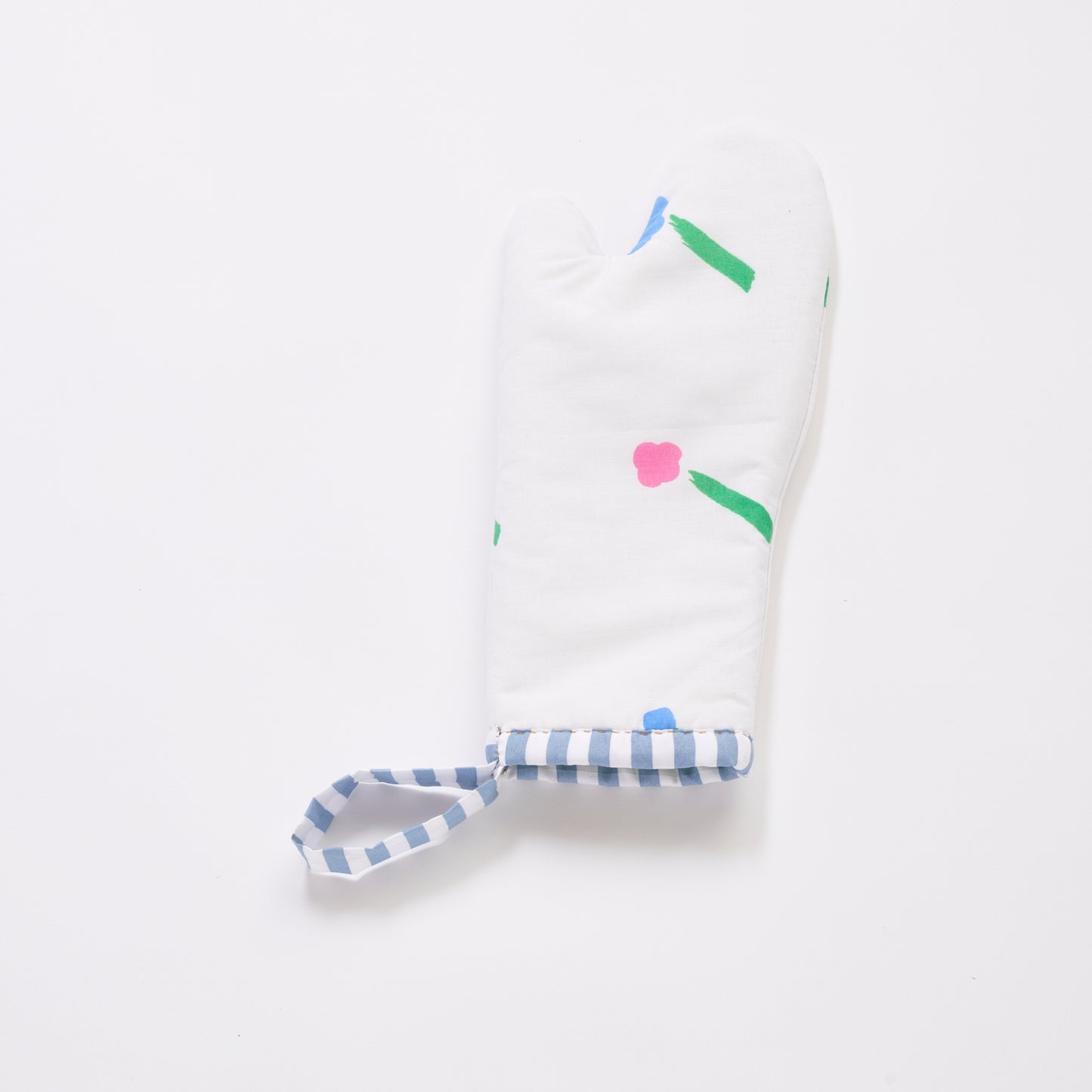 White Flowers Oven Mitt