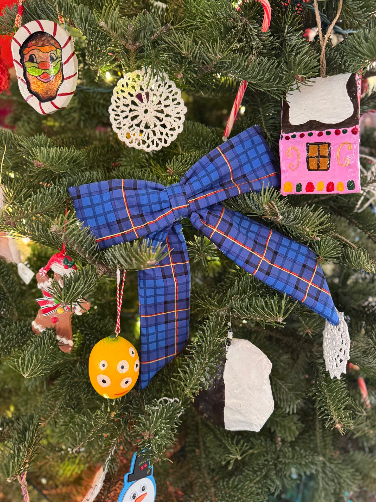 Blue Plaid Bow