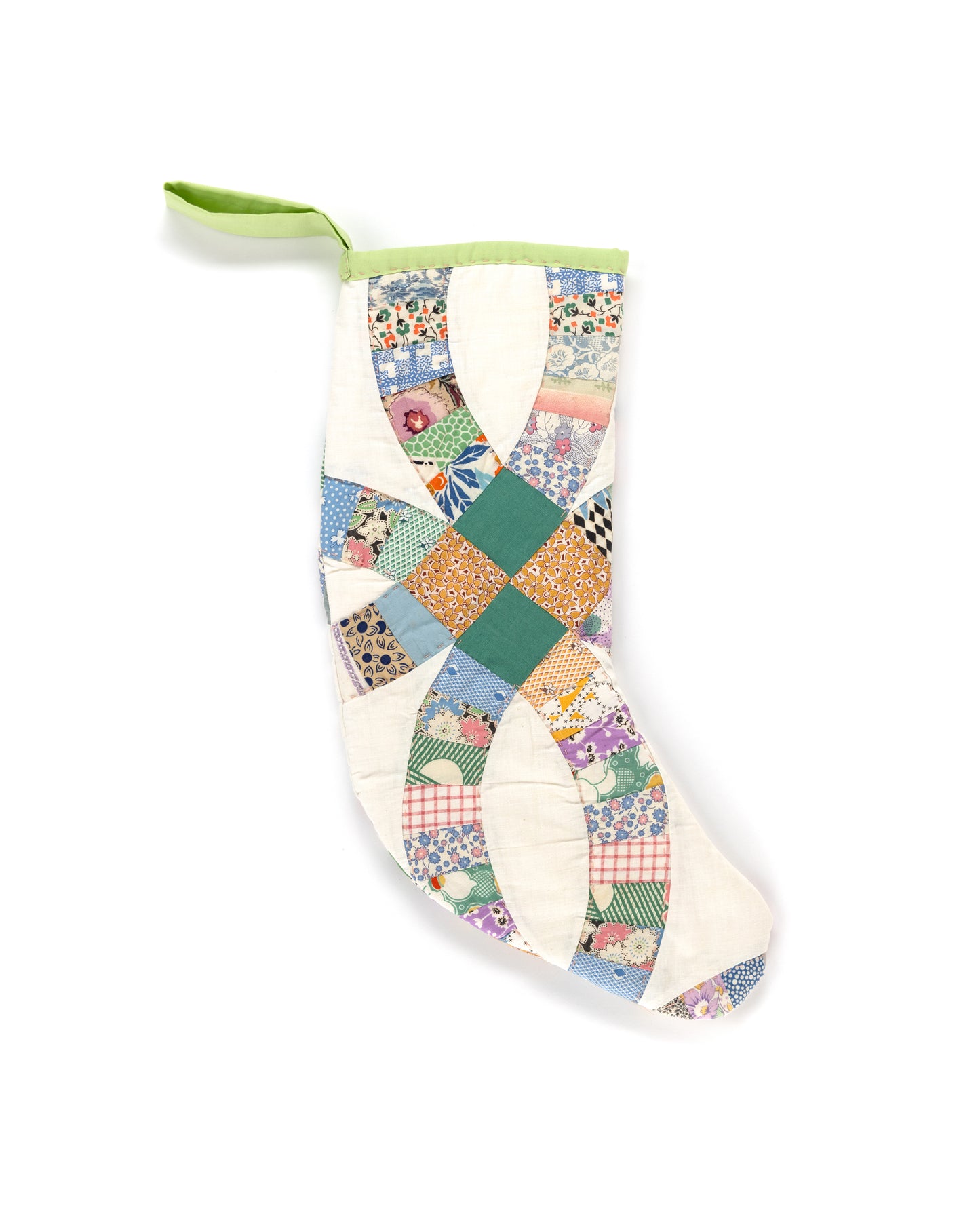 Double Wedding Band Green Stocking