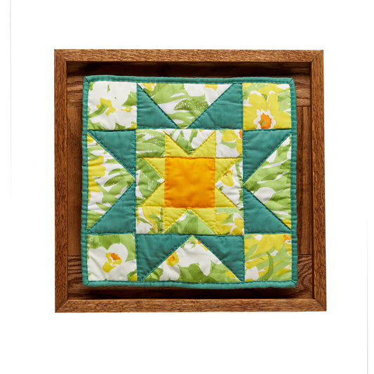 Flower North Star Quilt Square